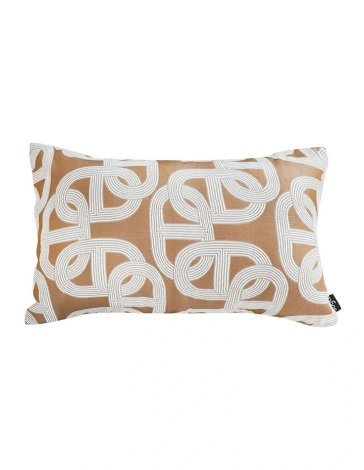 Artistic Geometric Pattern Throw Pillow 35cm in Camel Brown image 1