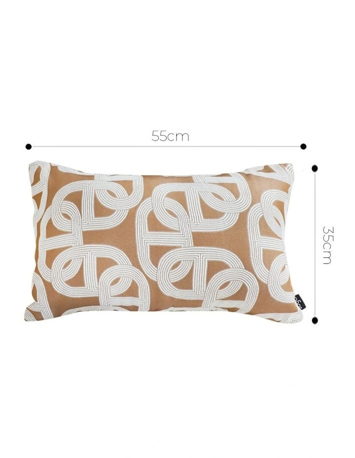 Artistic Geometric Pattern Throw Pillow 35cm in Camel Brown image 4