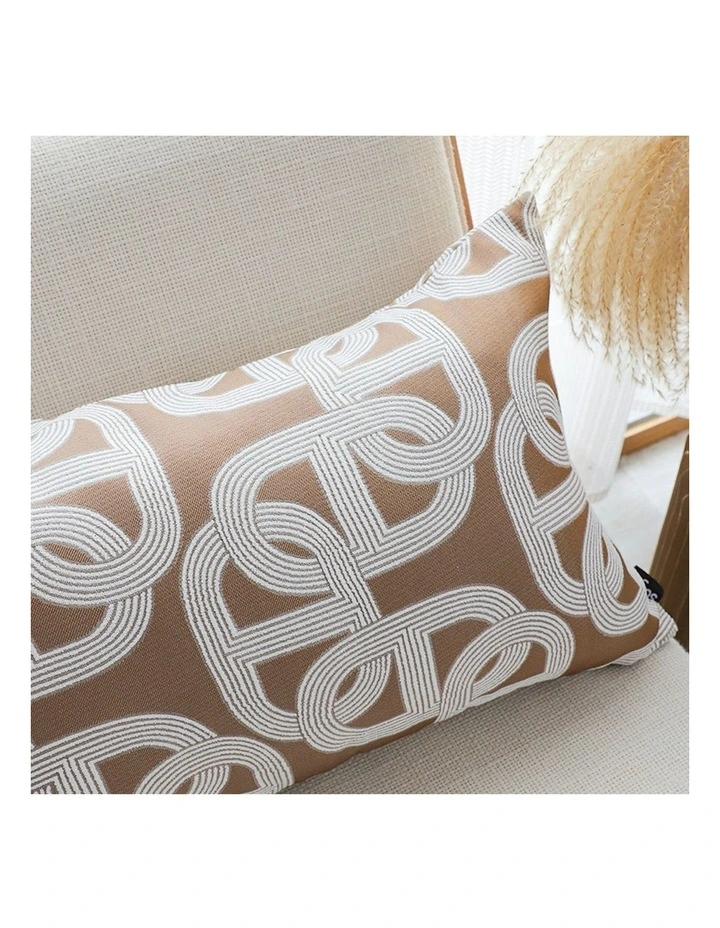 Artistic Geometric Pattern Throw Pillow 35cm in Camel Brown image 7