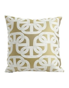 Artistic Geometric Pattern Throw Pillow 50cm in Olive Green