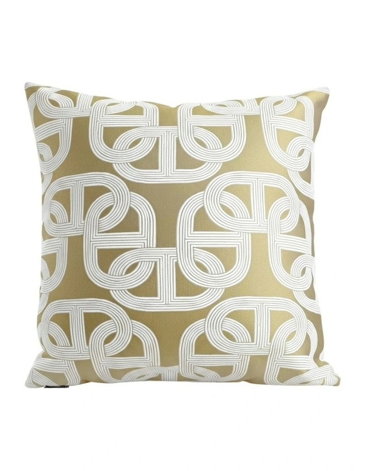 Artistic Geometric Pattern Throw Pillow 50cm in Olive Green image 1