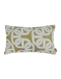 Artistic Geometric Pattern Throw Pillow 35cm in Olive Green
