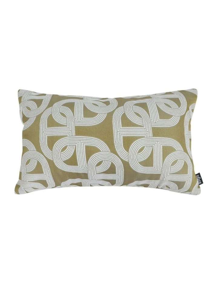 Artistic Geometric Pattern Throw Pillow 35cm in Olive Green image 1