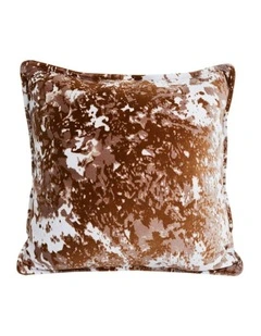 Crushed Velvet Decorative Throw Pillow 50cm in Brown