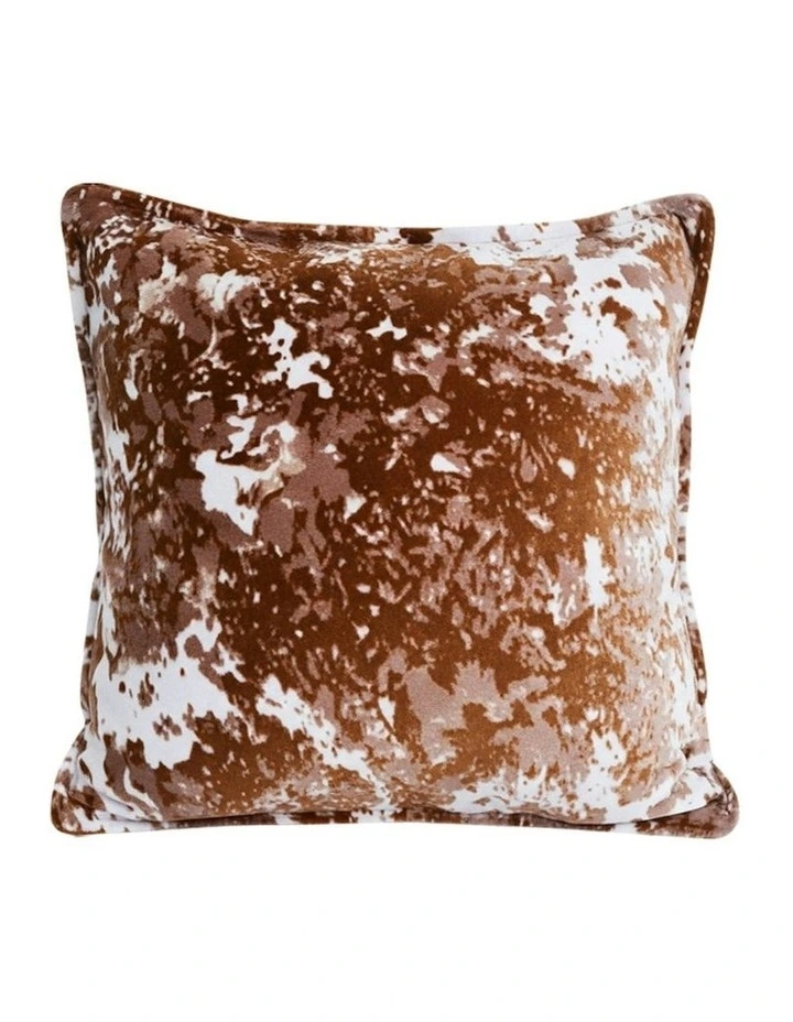 Crushed Velvet Decorative Throw Pillow 50cm in Brown image 1
