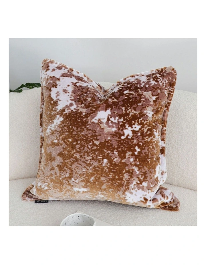 Crushed Velvet Decorative Throw Pillow 50cm in Brown image 2