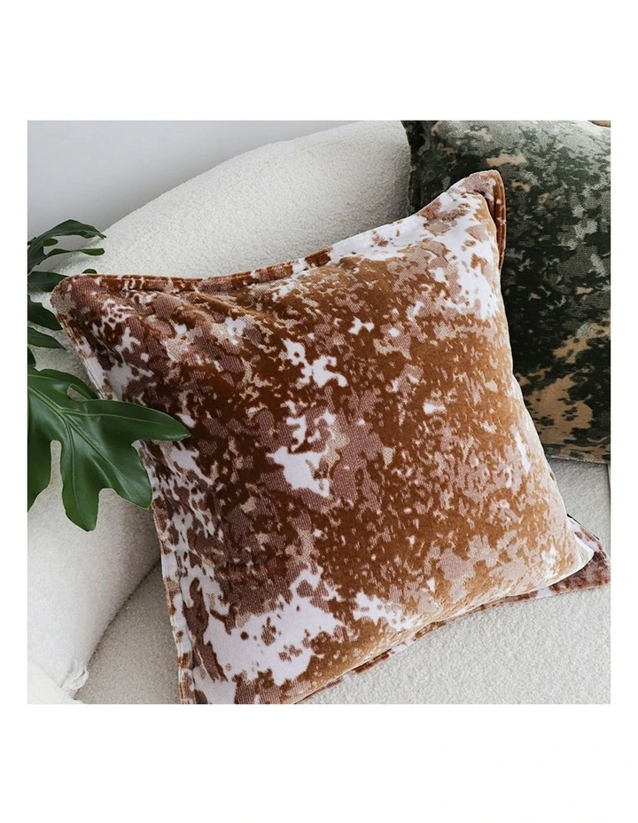 Crushed Velvet Decorative Throw Pillow 50cm in Brown image 3