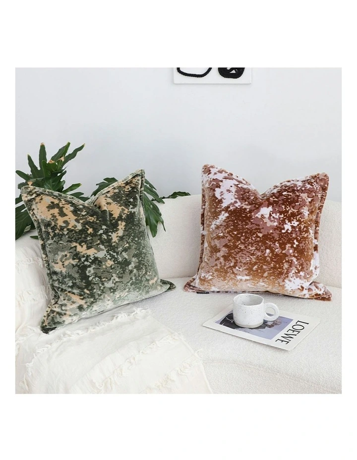 Crushed Velvet Decorative Throw Pillow 50cm in Brown image 4