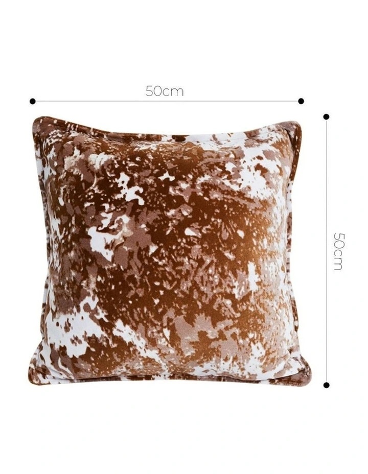 Crushed Velvet Decorative Throw Pillow 50cm in Brown image 5