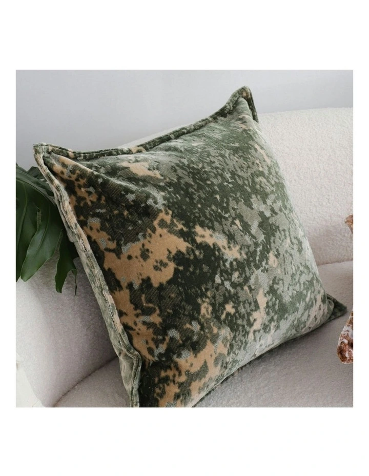 Crushed Velvet Decorative Throw Pillow 50cm in Green image 4
