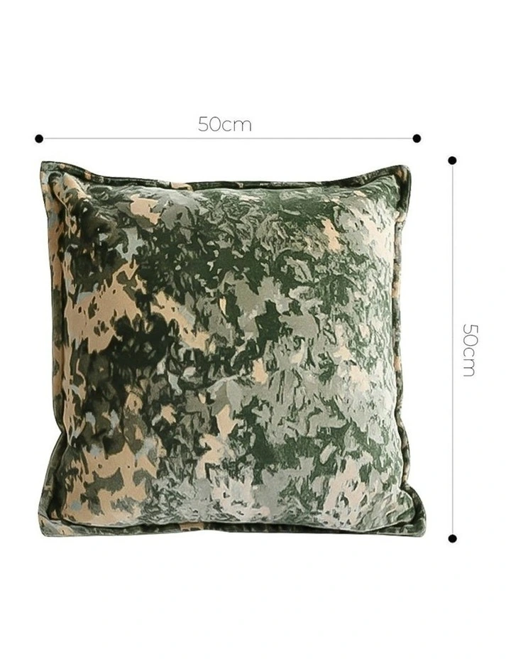Crushed Velvet Decorative Throw Pillow 50cm in Green image 5