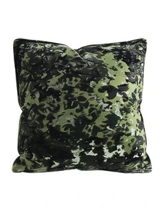 Crushed Velvet Decorative Throw Pillow 50cm in Forest Green