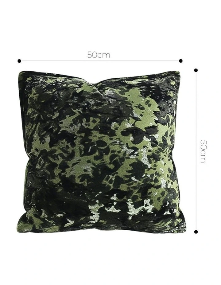 Crushed Velvet Decorative Throw Pillow 50cm in Forest Green image 5