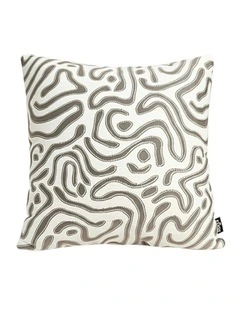 Abstract Swirl Pattern Decorative Throw Pillow 50cm in Gray/White
