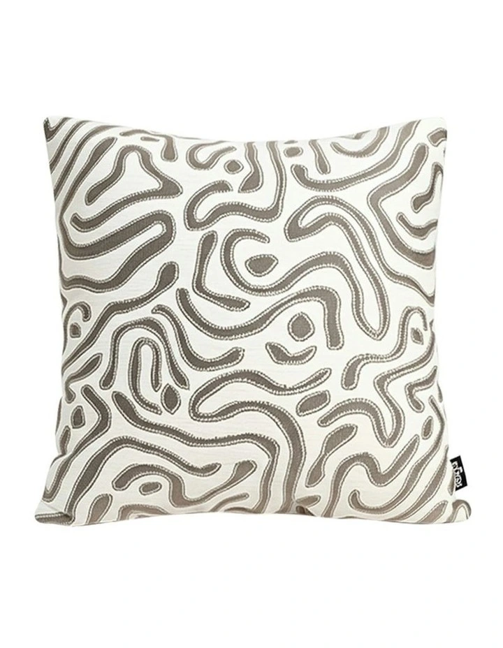 Abstract Swirl Pattern Decorative Throw Pillow 50cm in Gray/White image 1