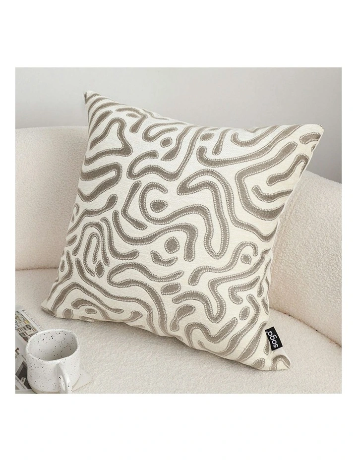 Abstract Swirl Pattern Decorative Throw Pillow 50cm in Gray/White image 2