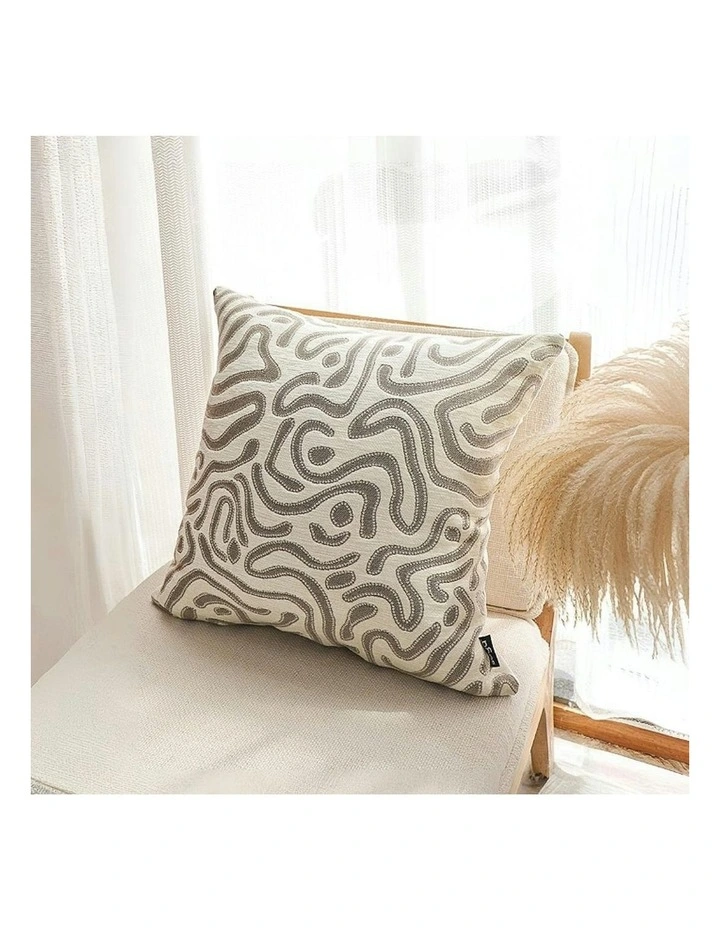 Abstract Swirl Pattern Decorative Throw Pillow 50cm in Gray/White image 4