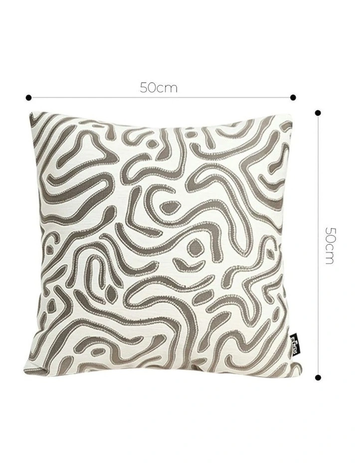 Abstract Swirl Pattern Decorative Throw Pillow 50cm in Gray/White image 5