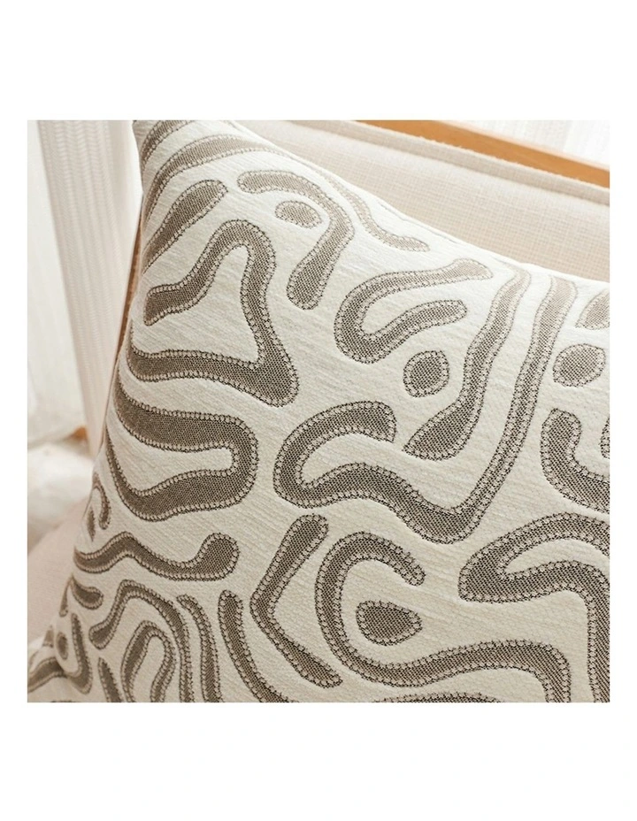 Abstract Swirl Pattern Decorative Throw Pillow 50cm in Gray/White image 6