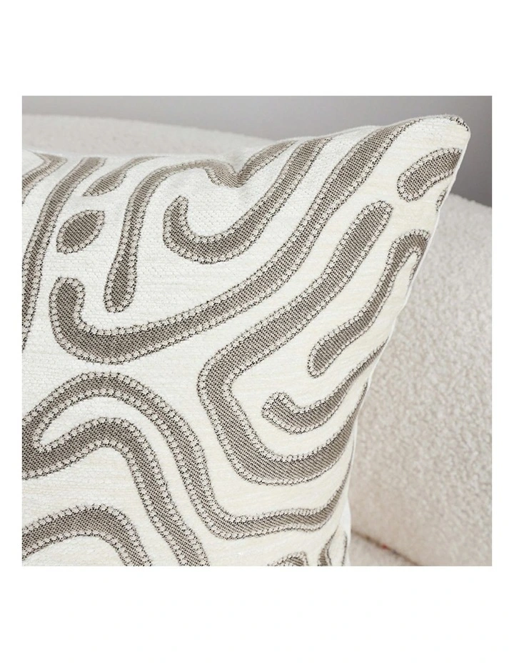 Abstract Swirl Pattern Decorative Throw Pillow 50cm in Gray/White image 7