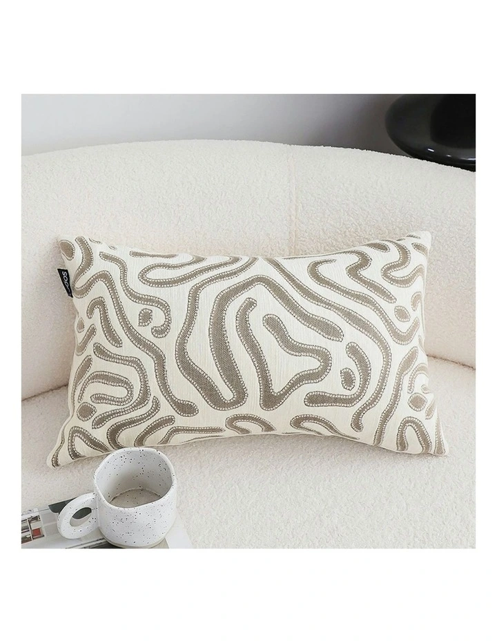 Abstract Swirl Pattern Decorative Throw Pillow 30cm in Gray/White image 2