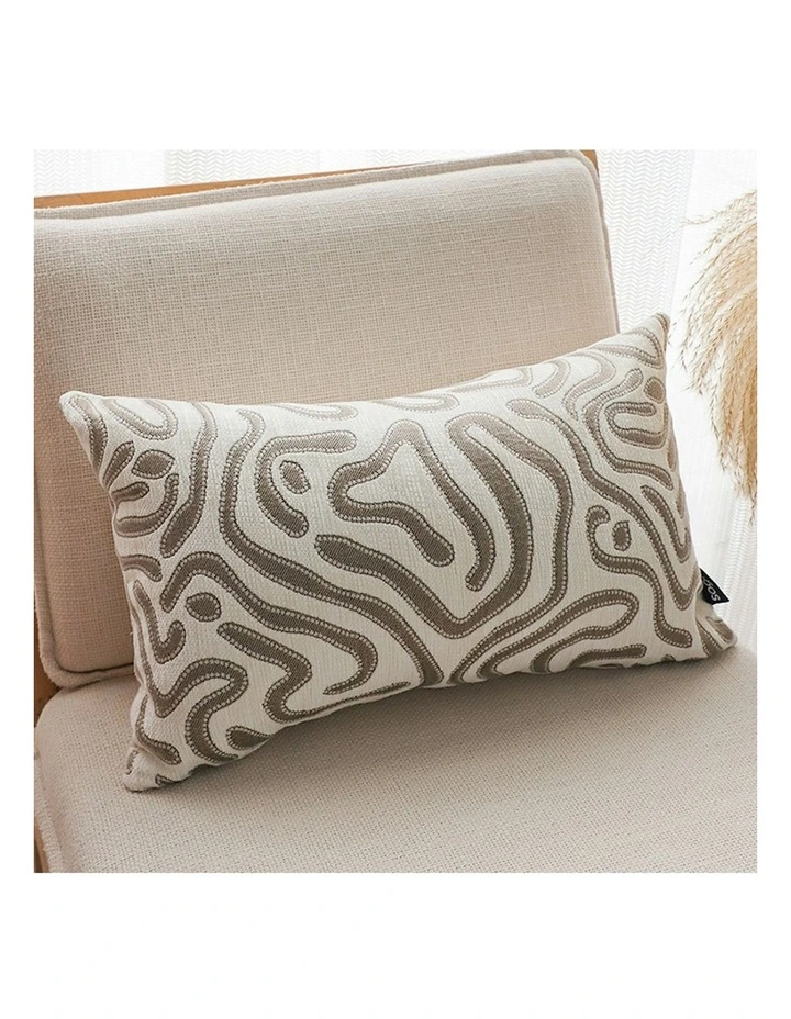 Abstract Swirl Pattern Decorative Throw Pillow 30cm in Gray/White image 3