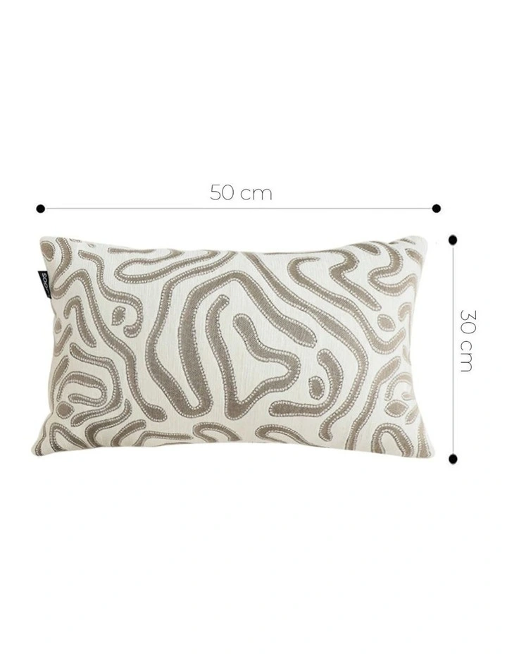 Abstract Swirl Pattern Decorative Throw Pillow 30cm in Gray/White image 5