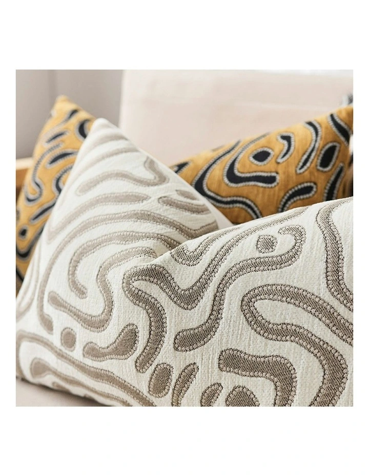 Abstract Swirl Pattern Decorative Throw Pillow 30cm in Gray/White image 7