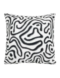 Abstract Swirl Pattern Decorative Throw Pillow 50cm in Black/White