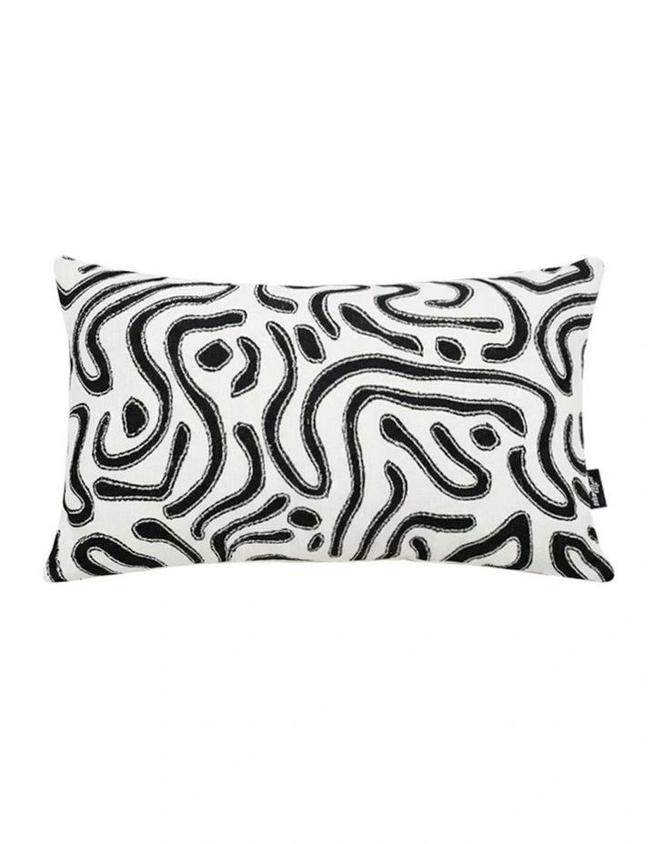 Abstract Swirl Pattern Decorative Throw Pillow 30cm in Black/White image 1