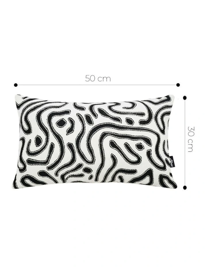 Abstract Swirl Pattern Decorative Throw Pillow 30cm in Black/White image 6