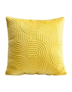 Textured Geometric Pattern Decorative Throw Pillow 50cm in Yellow