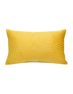 Textured Geometric Pattern Decorative Throw Pillow 30cm in Yellow
