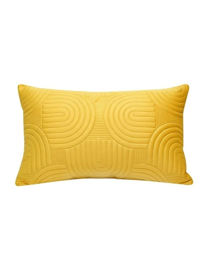 Textured Geometric Pattern Decorative Throw Pillow 30cm in Yellow image 1
