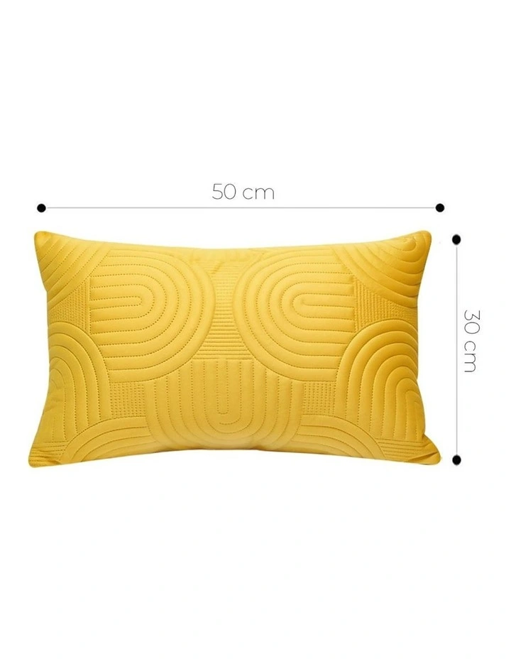 Textured Geometric Pattern Decorative Throw Pillow 30cm in Yellow image 5