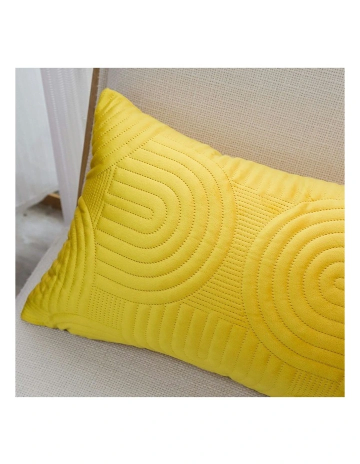 Textured Geometric Pattern Decorative Throw Pillow 30cm in Yellow image 7