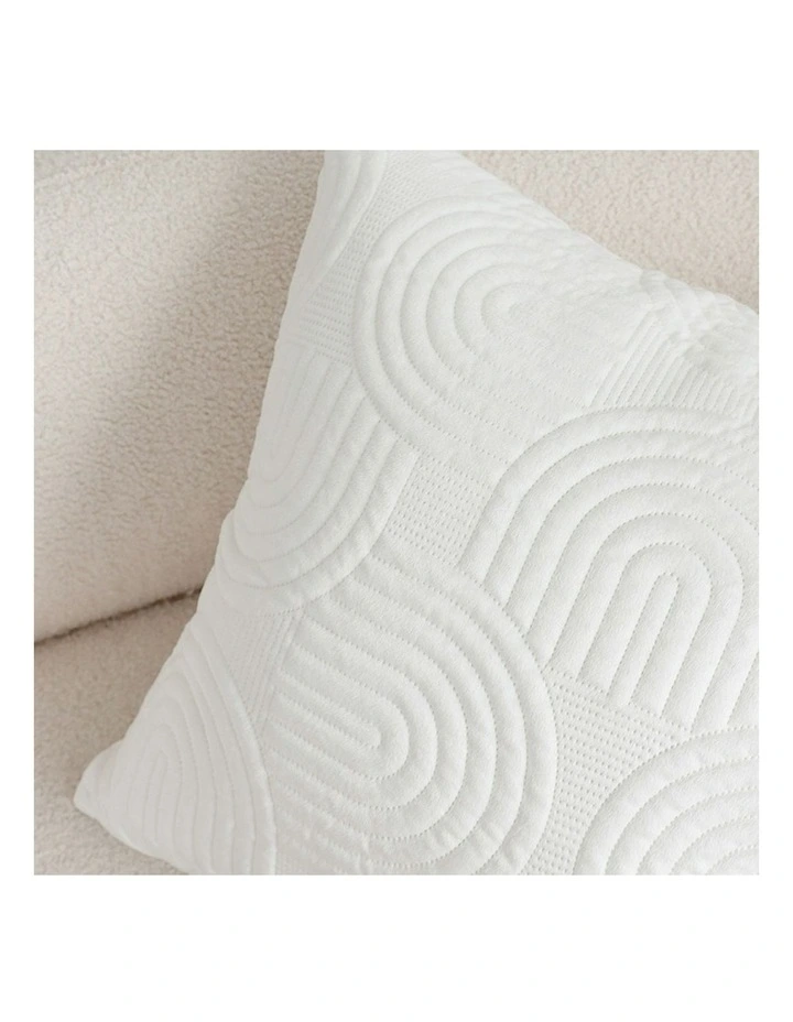 Textured Geometric Pattern Decorative Throw Pillow 50cm in White image 6