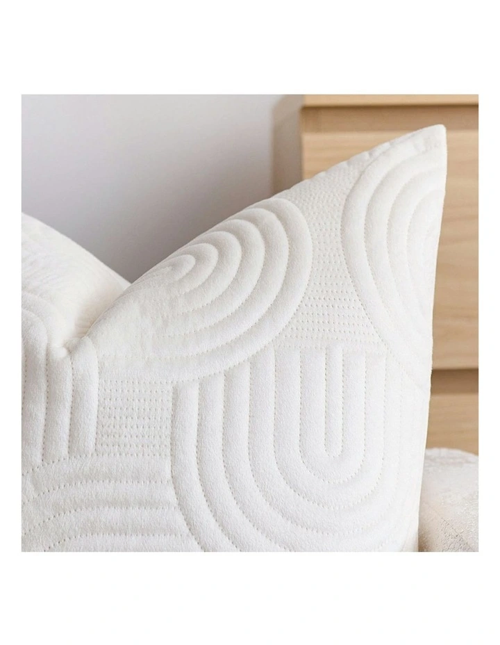 Textured Geometric Pattern Decorative Throw Pillow 50cm in White image 7