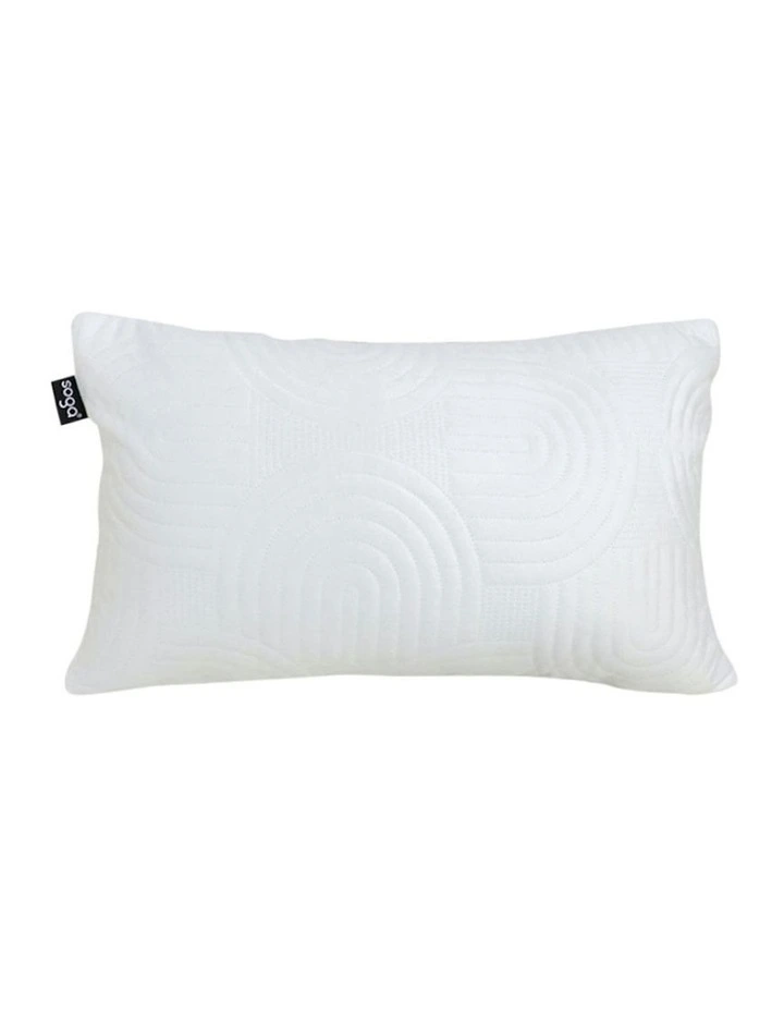 Textured Geometric Pattern Decorative Throw Pillow 30cm in White image 1