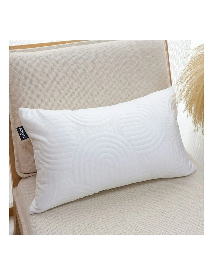 Textured Geometric Pattern Decorative Throw Pillow 30cm in White image 3