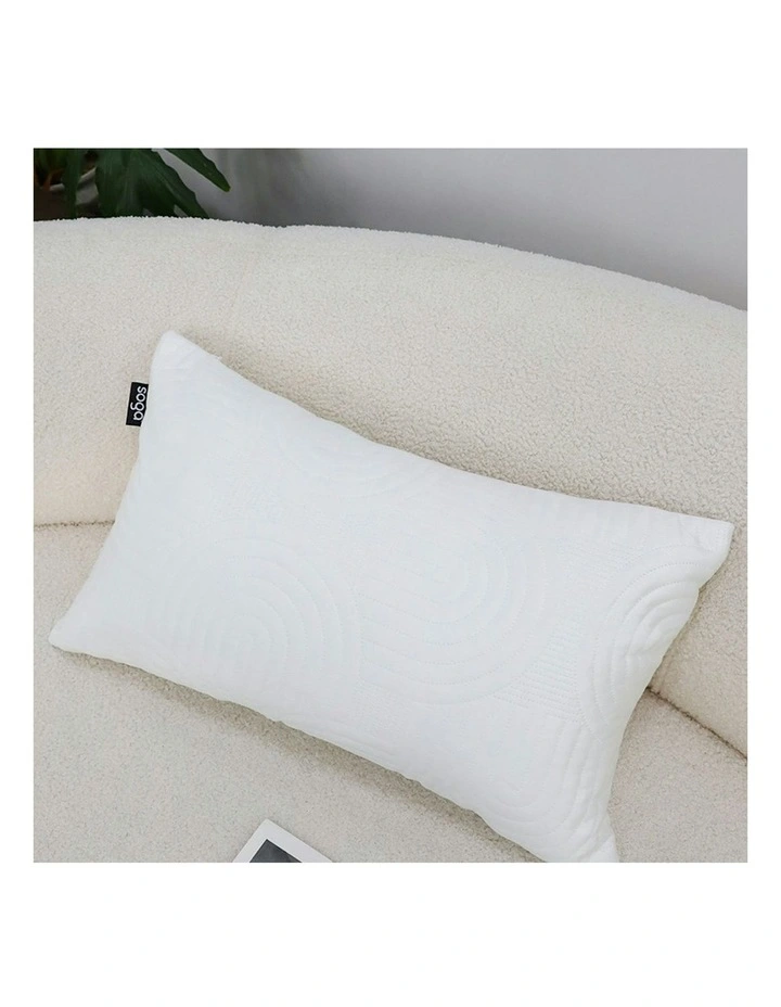 Textured Geometric Pattern Decorative Throw Pillow 30cm in White image 4