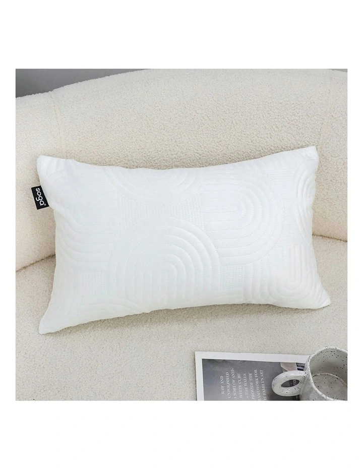 Textured Geometric Pattern Decorative Throw Pillow 30cm in White image 5