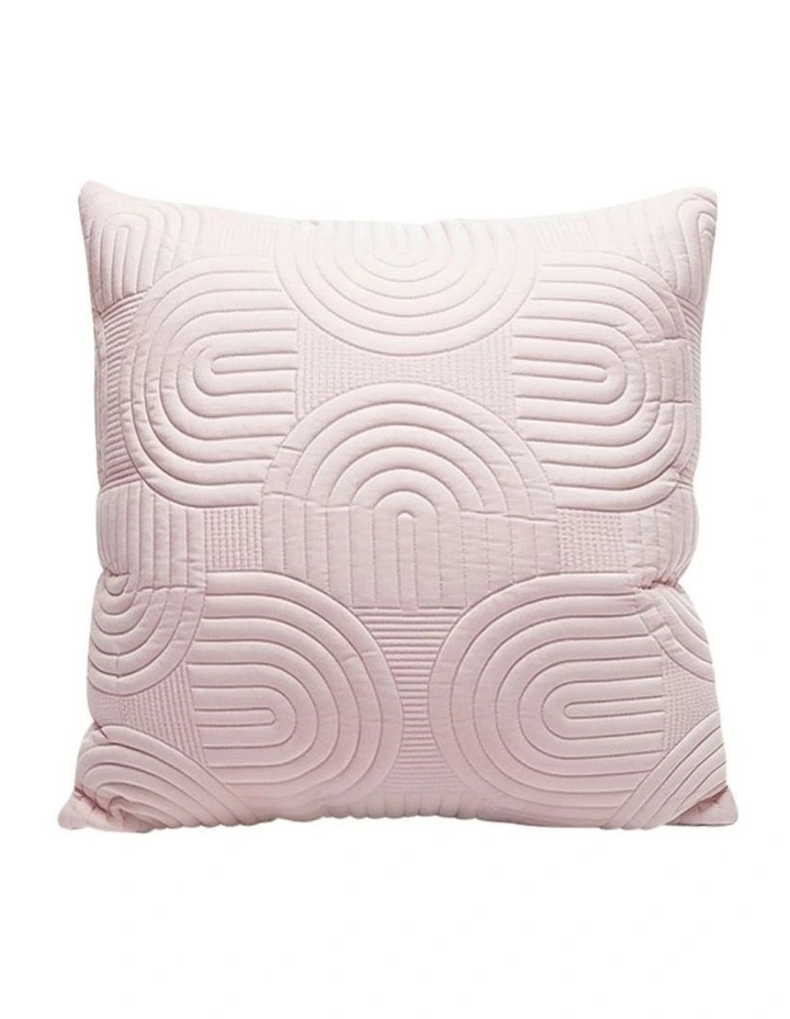 Textured Geometric Pattern Decorative Throw Pillow 50cm in Pink image 1