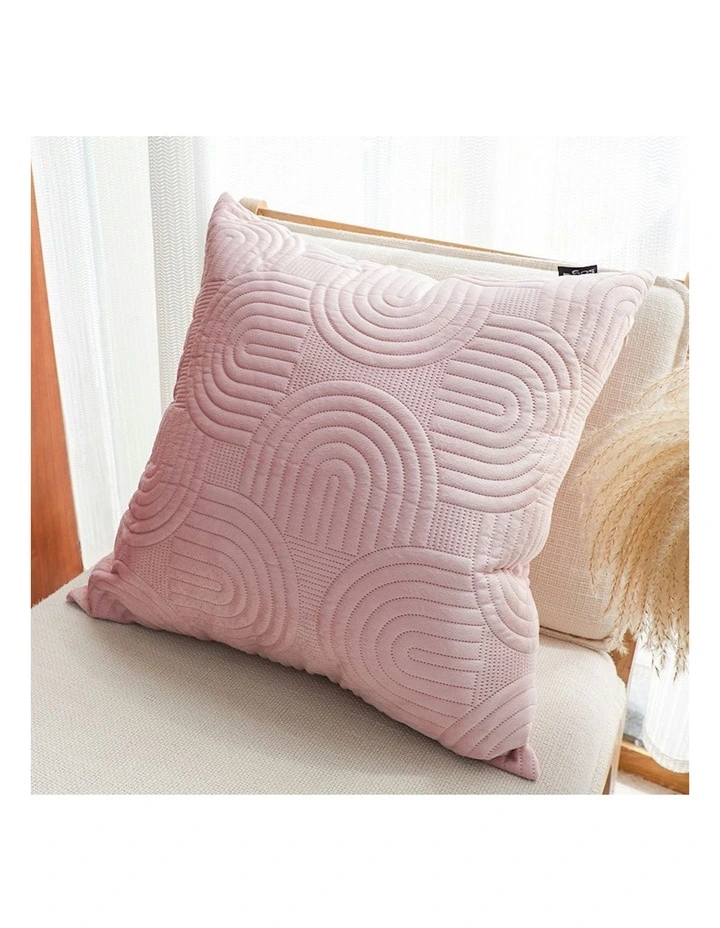 Textured Geometric Pattern Decorative Throw Pillow 50cm in Pink image 4