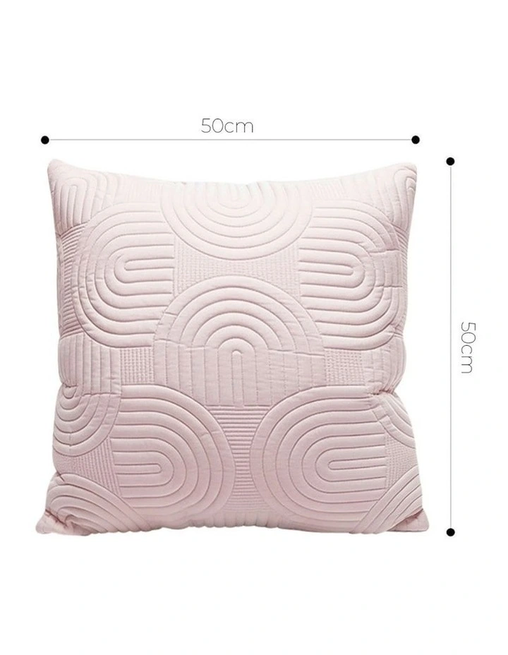 Textured Geometric Pattern Decorative Throw Pillow 50cm in Pink image 6