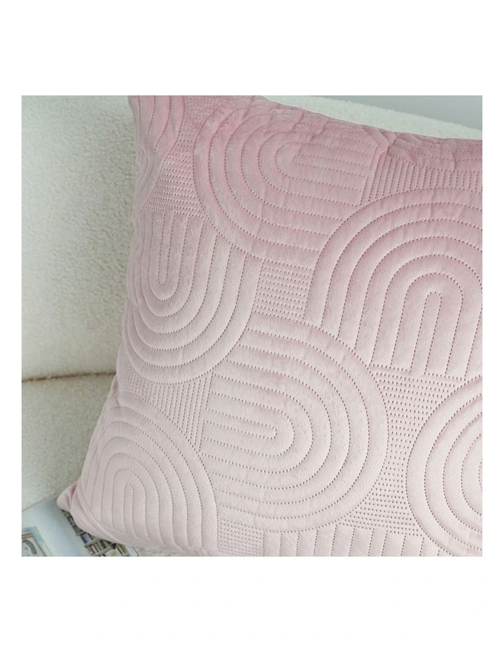 Textured Geometric Pattern Decorative Throw Pillow 50cm in Pink image 7