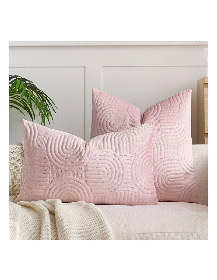 Textured Geometric Pattern Decorative Throw Pillow 30cm in Pink image 2