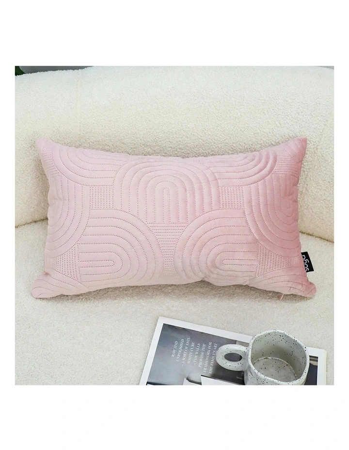 Textured Geometric Pattern Decorative Throw Pillow 30cm in Pink image 3