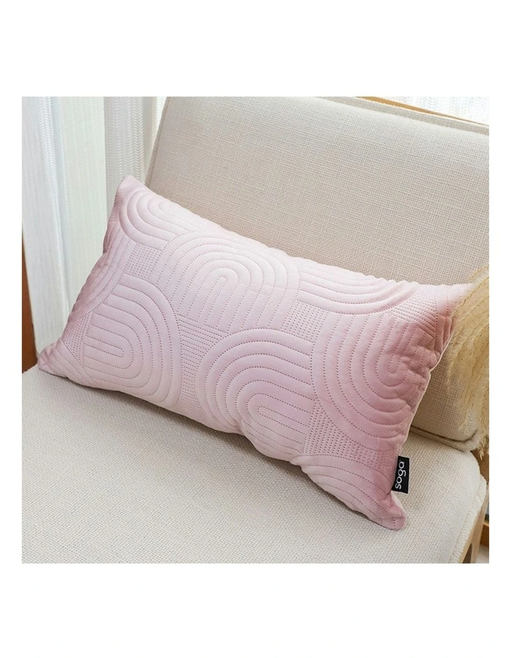 Textured Geometric Pattern Decorative Throw Pillow 30cm in Pink image 4