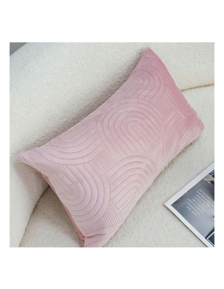Textured Geometric Pattern Decorative Throw Pillow 30cm in Pink image 5